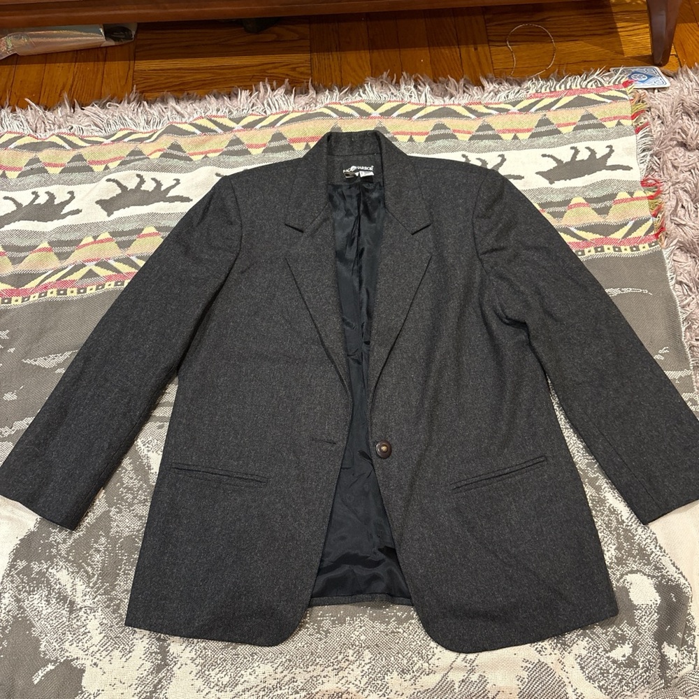 Sag Harbor Dark Gray Wool Blazer